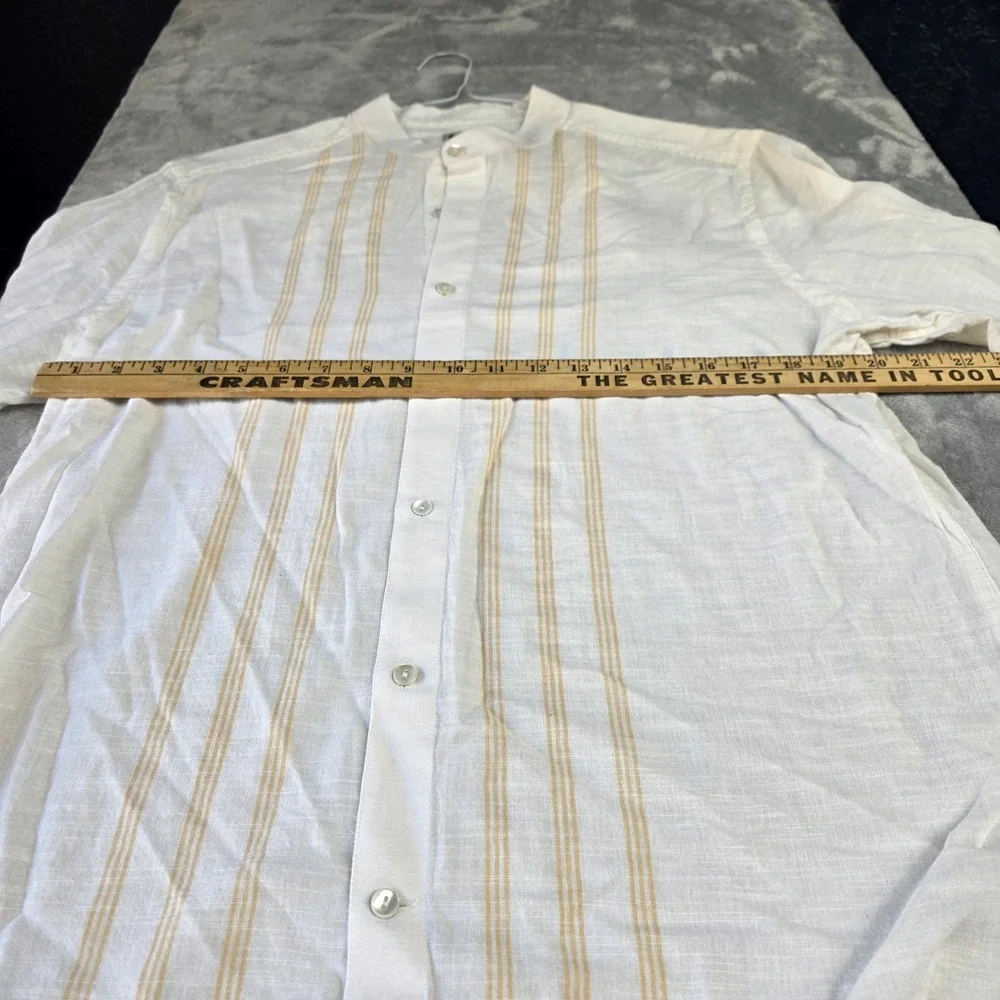 Fabindia Men's Cotton Size 44 Striped Long Sleeve Button Traditional India - Picture 4 of 6
